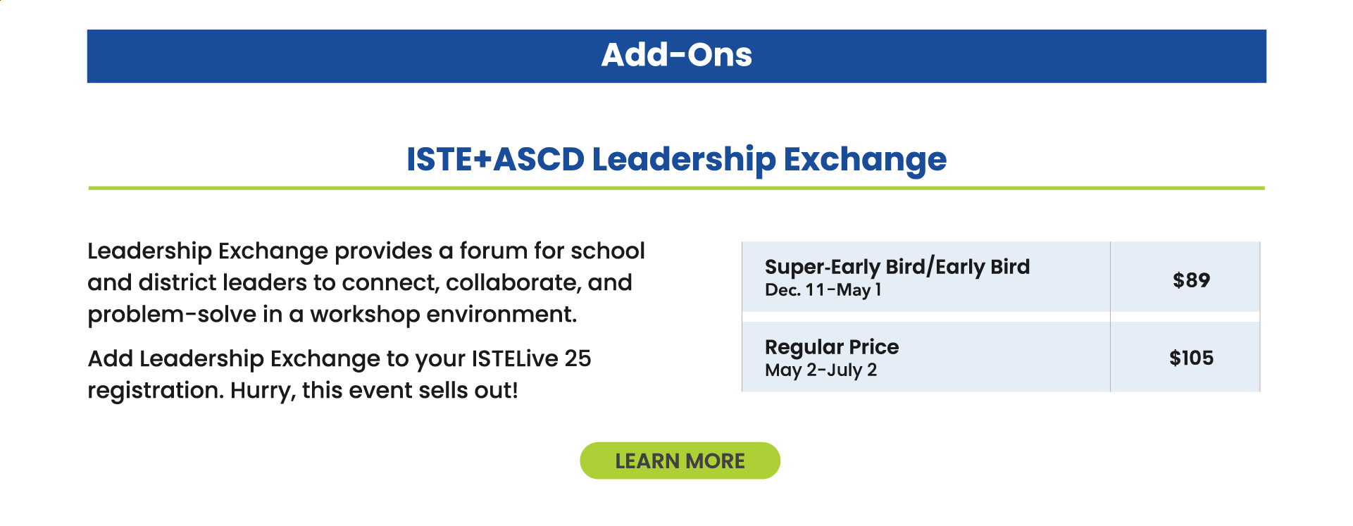 Add-ons Leadership Exchange - Learn More