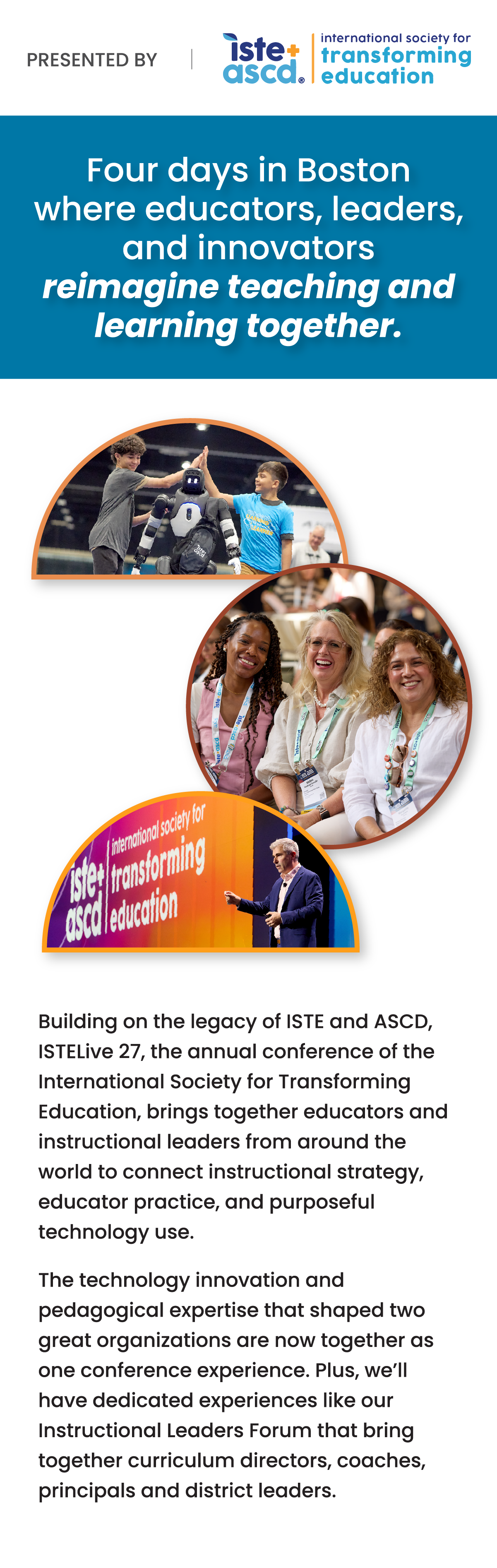 History of ISTE and ASCD conference infographic